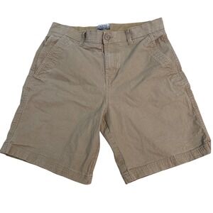 Ocean Coast Mens Khaki Chino Shorts Size 30 Tan Cotton  Flat Front Utility